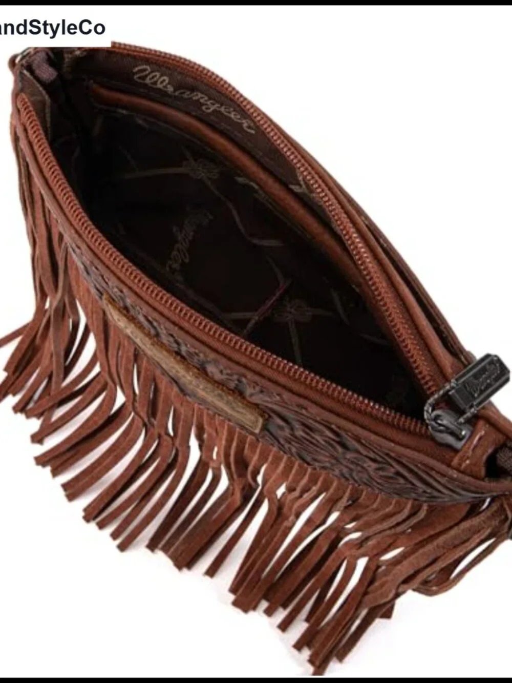 Wrangler by Montana West Faux Leather Fringe Crossbody Wristlet